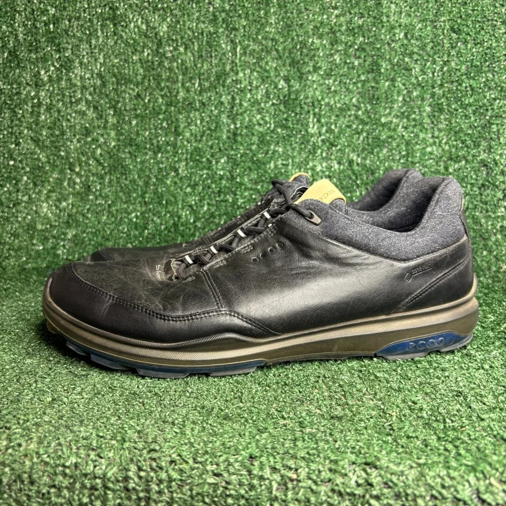 ECCO Biom Hybrid 3 Gore-Tex Waterproof Leather Spikeless Golf Shoes Black Men 11